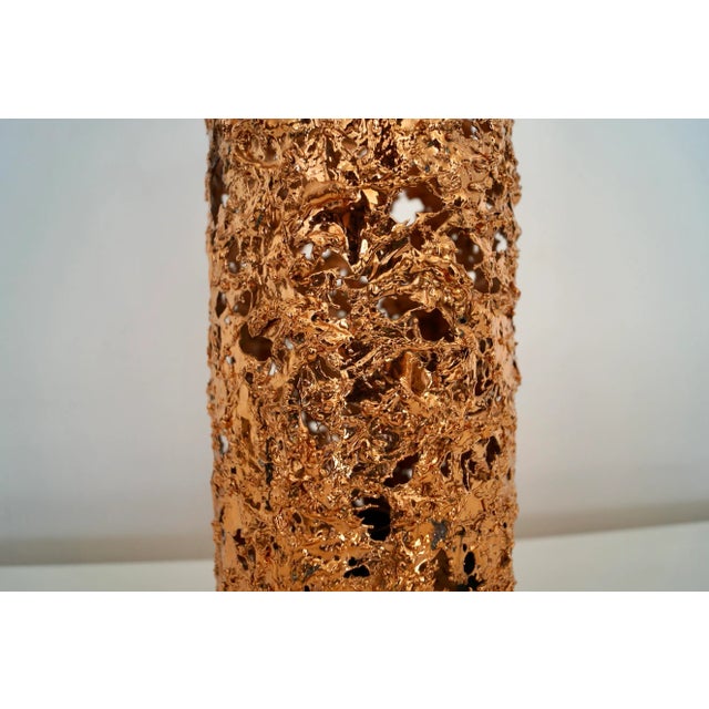 1960's Brutalist Melted Copper Aimo Tukianen Table Lamp For Sale In Los Angeles - Image 6 of 11