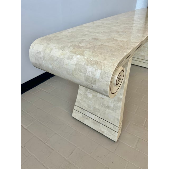 Late 20th Century Maitland Smith Tessellated Stone & Brass Inlay Console Table For Sale - Image 10 of 17
