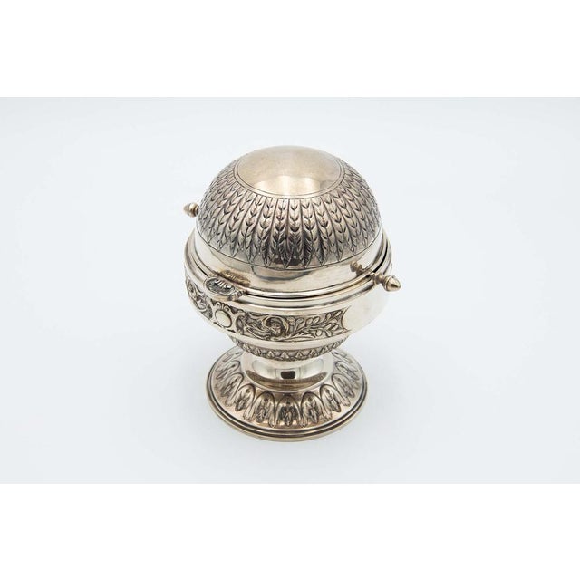 Semi-Spherical Silver Butter Dish For Sale - Image 4 of 4