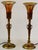 Pair of Art Deco Bronze Lamps With Iridescent Shades For Sale - Image 10 of 11