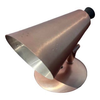 Mid Century Modern Atomic Vintage Anodized Pink Brushed Aluminum Pinhole Wall Sconce Light For Sale