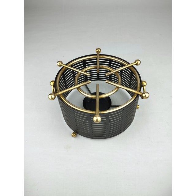 Mid-Century Modern Tea Warmer in Perforated Sheet Metal and Brass, 1950s For Sale - Image 9 of 9