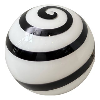 Large Glass Lamp with Zebra Pattern from Wofi Leuchten, Germany, 2000s For Sale