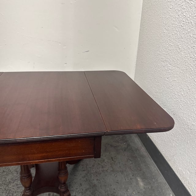 Imperial Furniture Co. Mahogany Drop-Leaf Pembroke Table, Vintage For Sale - Image 12 of 12