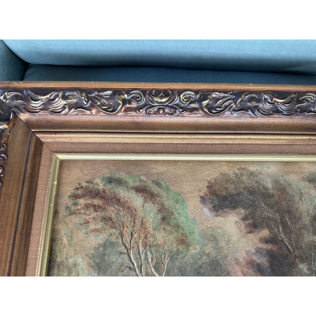 Antique French Magical Realism Original Watercolor, Framed For Sale - Image 4 of 7