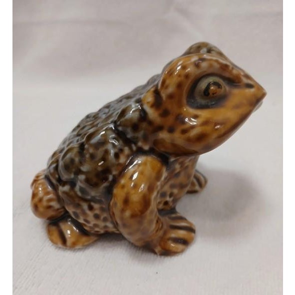 1970's Ceramic Decor 4" Realistic Horned Lizard Toad Frog Garden Pond Pot Japan Vintage For Sale In San Diego - Image 6 of 15