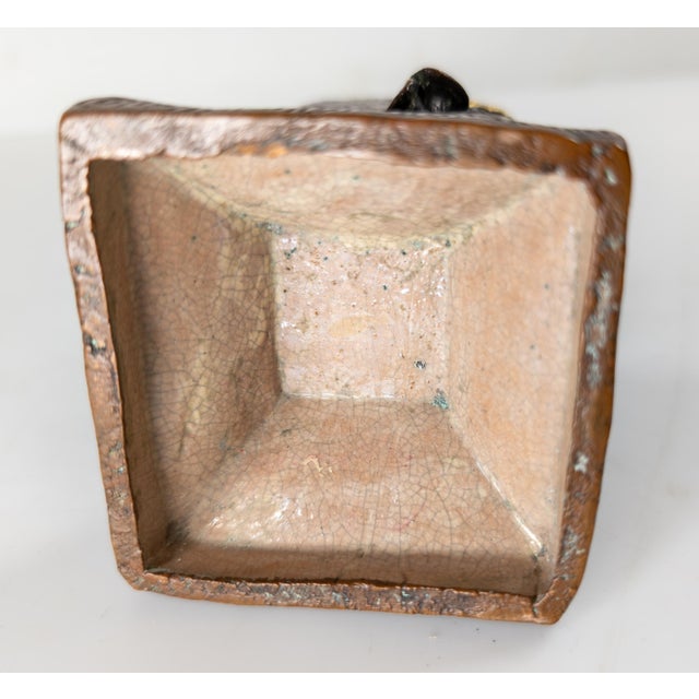 Early 20th Century Japanese Pottery Vase Imitating Mixed Metal Bronze For Sale - Image 12 of 12