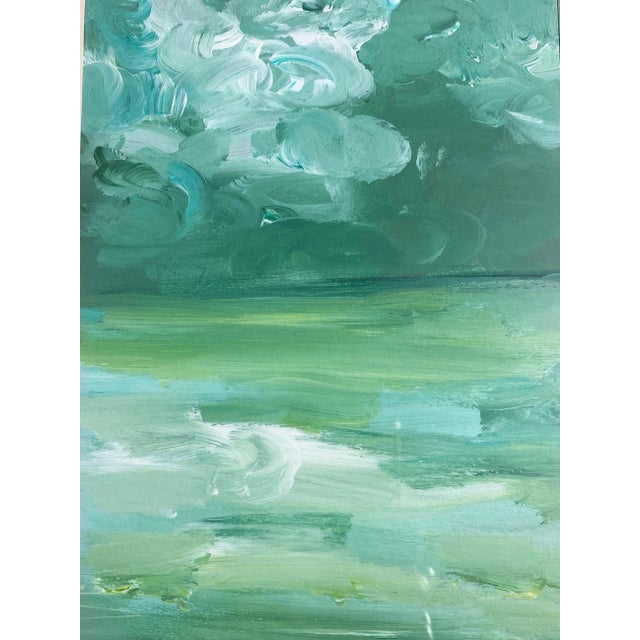 Acrylic Abstract Landscape on Paper Framed "Hudson River Iii" by Yjr For Sale In New York - Image 6 of 8