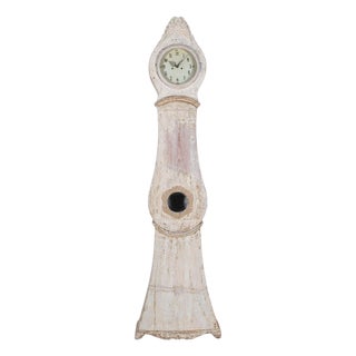 Rare 1820s Swedish Mora Clock with Original Paint and Mechanism For Sale