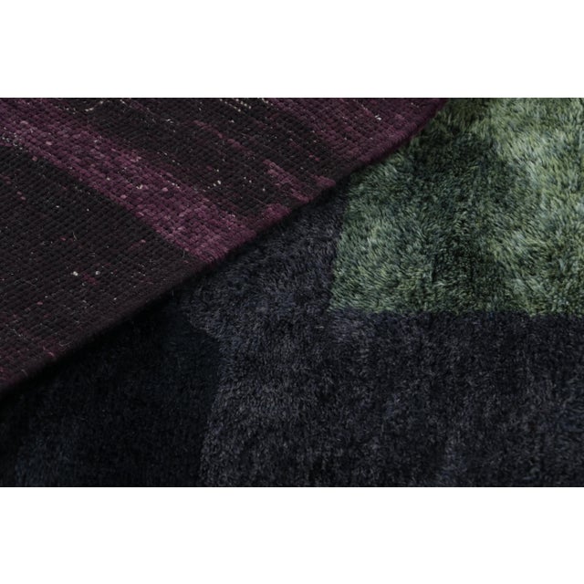 Textile Rug & Kilim’s Moroccan Rug in Purple With Art Deco Style Geometric Patterns For Sale - Image 7 of 7