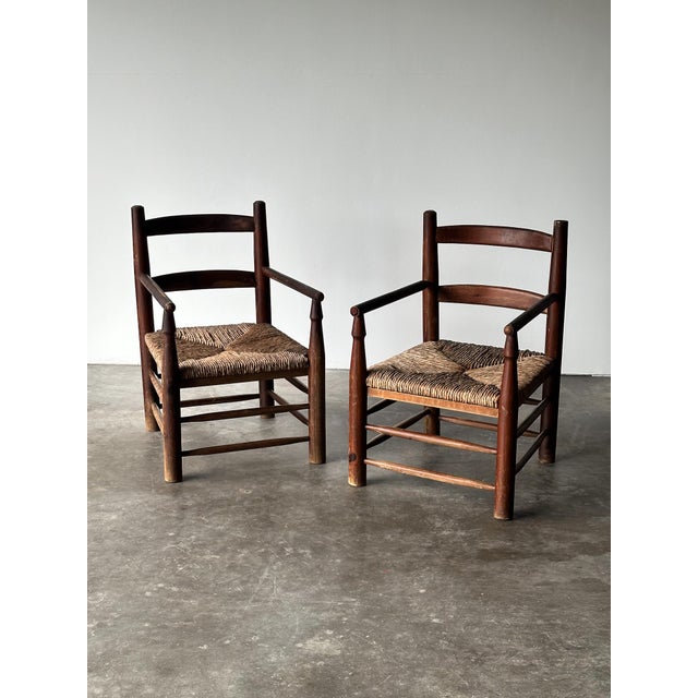 Rustic Pine Hearth Armchairs, France, Mid-20th Century — Set of Four For Sale - Image 18 of 18