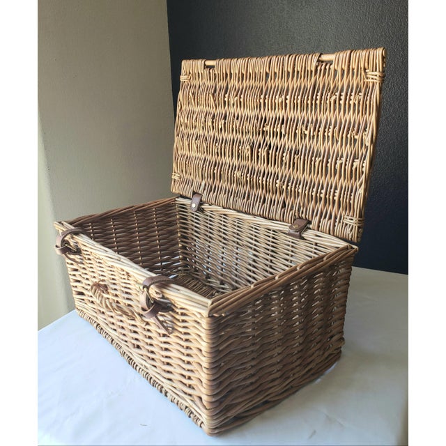 Contemporary Fortnum & Mason British Wicker Storage Basket - 20" For Sale - Image 3 of 9