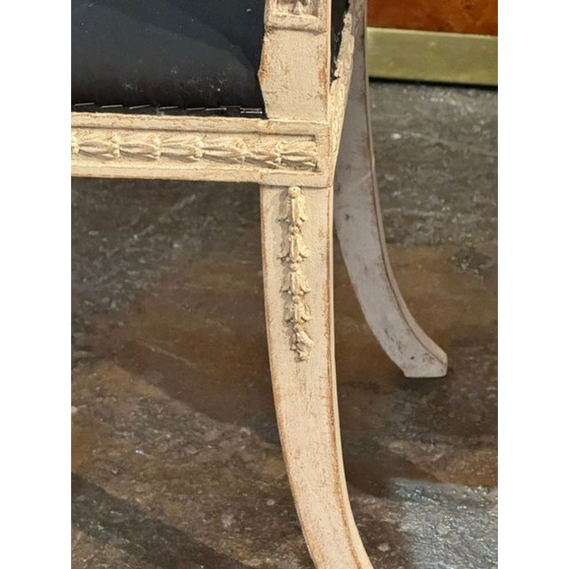 Pair of Vintage Swedish Carved and Painted Benches For Sale - Image 4 of 8