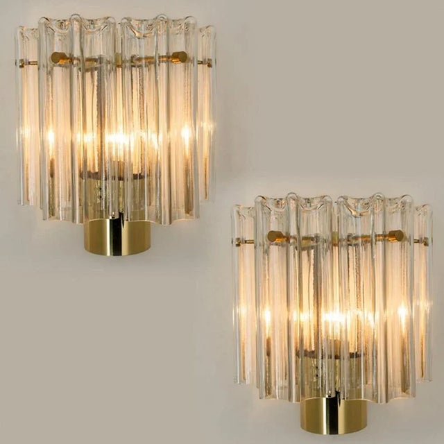 Brass and Glass Wall Light from Hillebrand, Germany, 1960s For Sale - Image 4 of 8