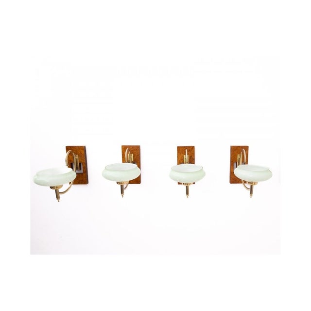 Art Deco Wall Lamp Set, Poland, 1930, Set of 4 For Sale - Image 4 of 6