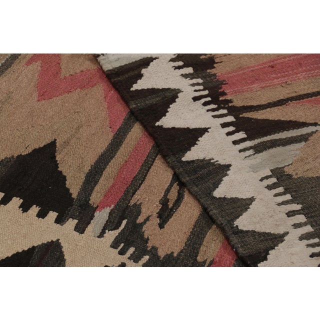 Beige Vintage Persian Kilim Runner, Tribal Rug With Bold Chevrons - Rug & Kilim For Sale - Image 8 of 8