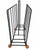 A stylish vintage mid-century magazine rack featuring a minimalist black-painted wire frame, integrated carrying handle...