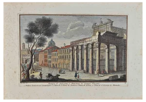 Giuseppe Vasi, Antonino Temple, Original Etching, 18th-Century