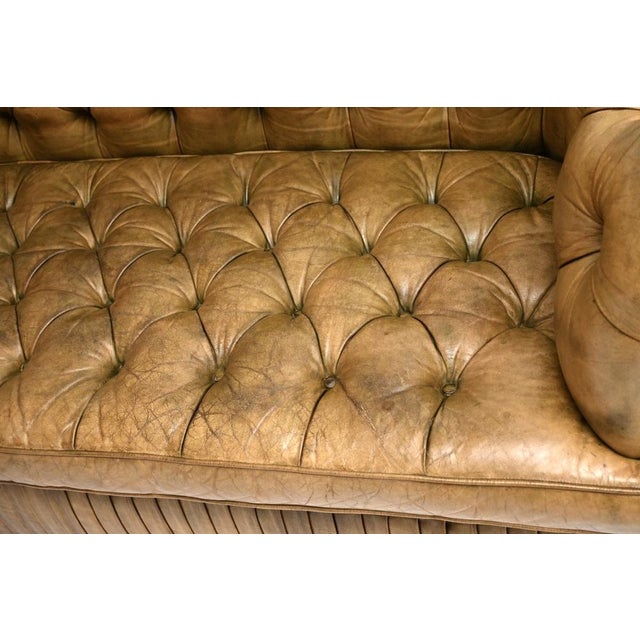 Antique Deep-Buttoned Leather Chesterfield Sofa, 1930s For Sale - Image 12 of 14