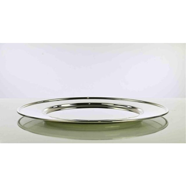 Vintage Silver Plated Serving Plate, Italy, 1970s For Sale - Image 4 of 5