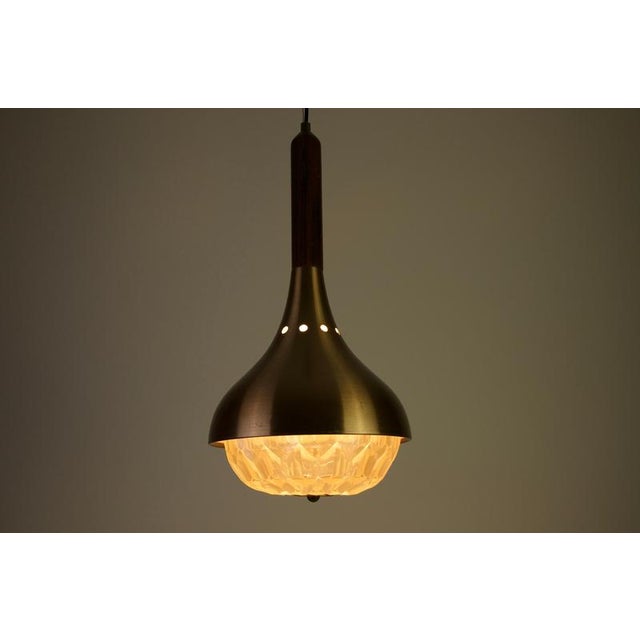 Mid-Century Modern Copper and Acrylic Glass Hanging Lamp, Italy, 1960s For Sale - Image 9 of 11