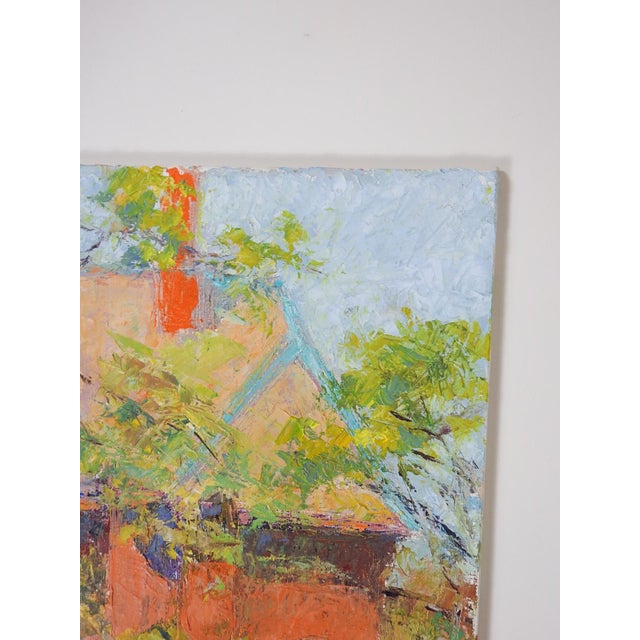 Late 20th Century Late 20th Century Plein Air Impressionist Cottage Painting For Sale - Image 5 of 7