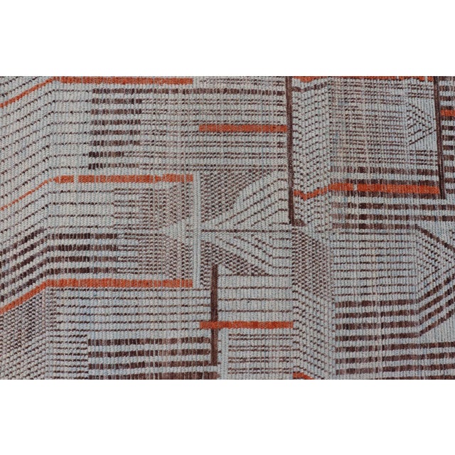 Textile Modern Hand-Knotted Rug in Wool With Sub-Geometric Modern Design in Multicolor 11'7 X 16'0 For Sale - Image 7 of 12