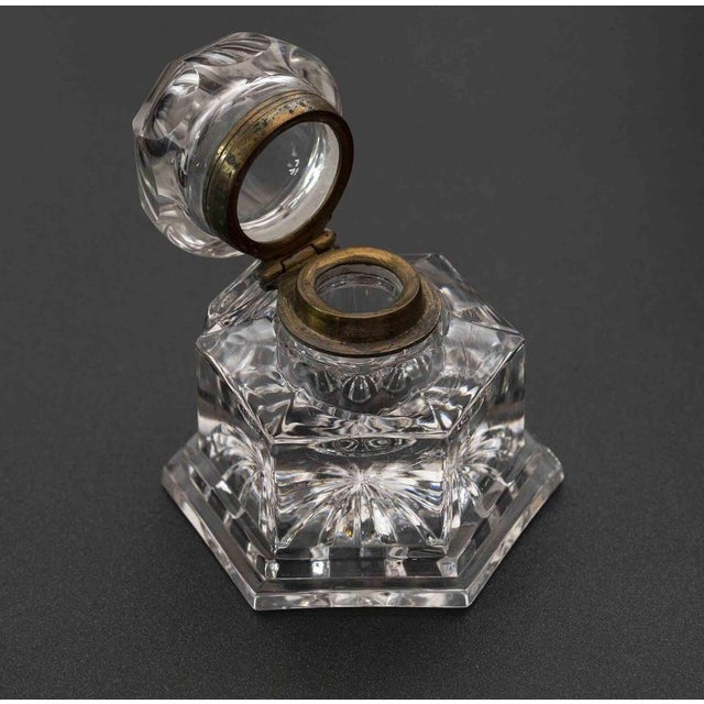 Hexagonal Crystal Inkwell, Italy, 20th Century For Sale - Image 3 of 5