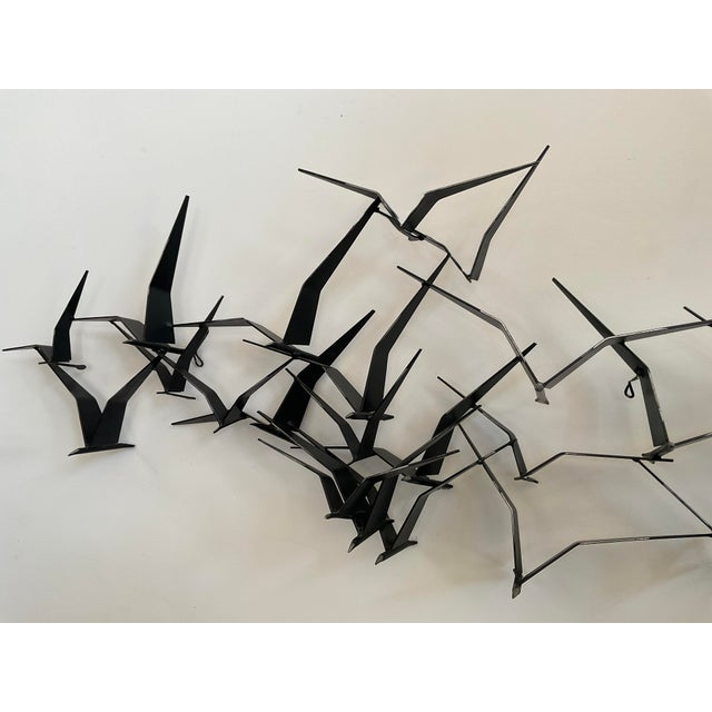 Mid-Century Modern C. Jeré "Flying Birds" Metal Wall Sculpture (1961) For Sale - Image 17 of 18