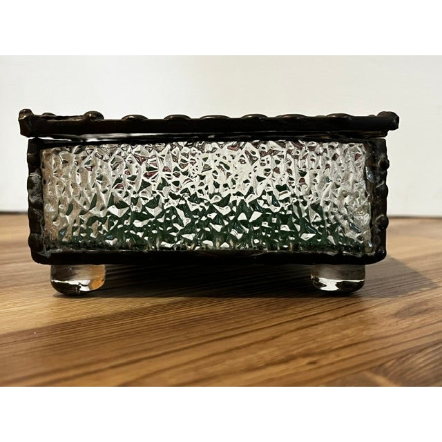 Vintage Leaded Stained Glass Trinket Box For Sale - Image 10 of 15