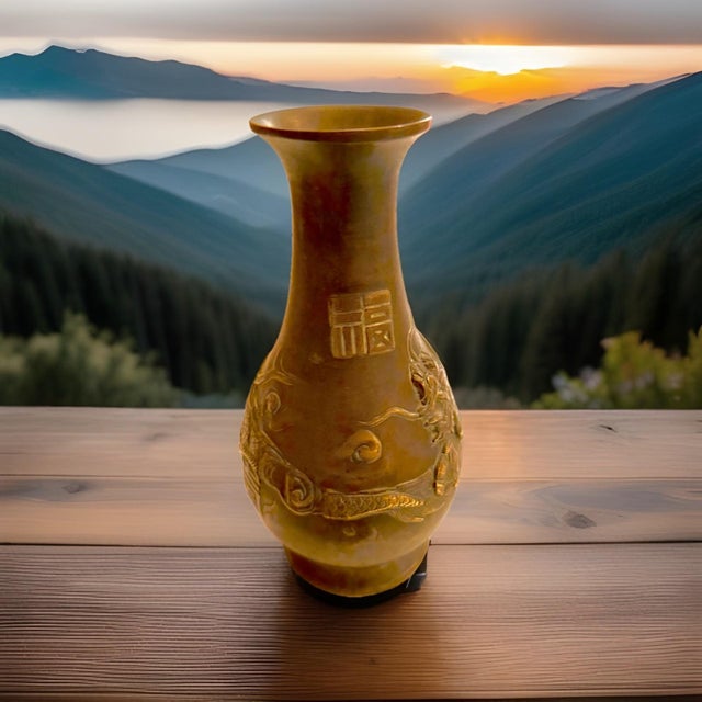 This is an antique Japanese bronze vase dating to the late Meiji to early Taishō period (circa 1895–1925). The vase...