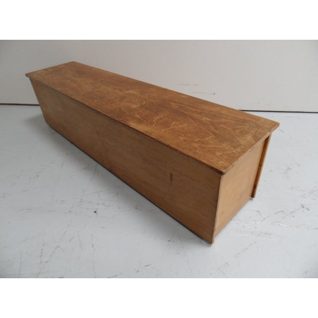 Vintage School Bench with Storage, 1950s For Sale - Image 8 of 10