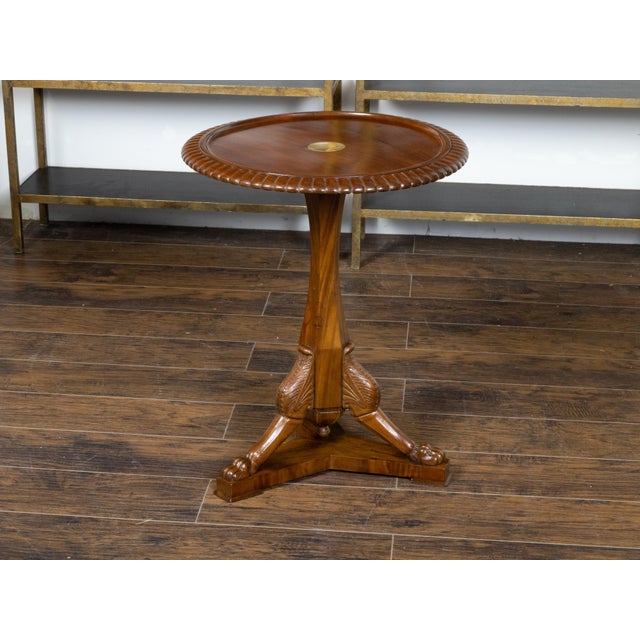Wood English 19th Century Mahogany Guéridon with Gadroons and Griffin Inspired Legs For Sale - Image 7 of 11