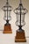 1930s French Empire Neoclassical Wire Urn Cage Brass Wood Table Lamps - a Pair For Sale - Image 4 of 11