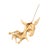 Late 20th Century Vintage 18k Yellow Gold Pink Sapphire Dual Textured Donkey Pin Brooch For Sale - Image 5 of 8