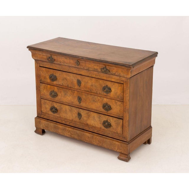 Louis Philippe Burl Walnut Commode, 19th C. For Sale - Image 4 of 8