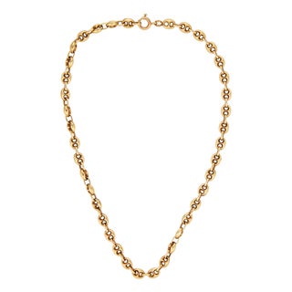 Vintage 14k Yellow Gold Mariners Link Necklace For Sale
