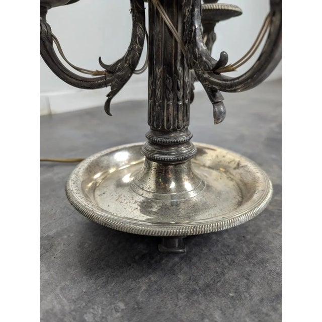 Louis Style Bouillote Lamp in Silvered Bronze For Sale - Image 9 of 10