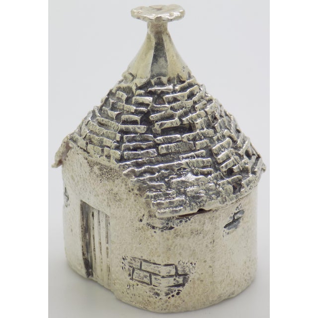 Vintage Italian Handmade Genuine Solid Sterling Silver 925 Trullo Traditional South Italian House Figurine For Sale - Image 4 of 9