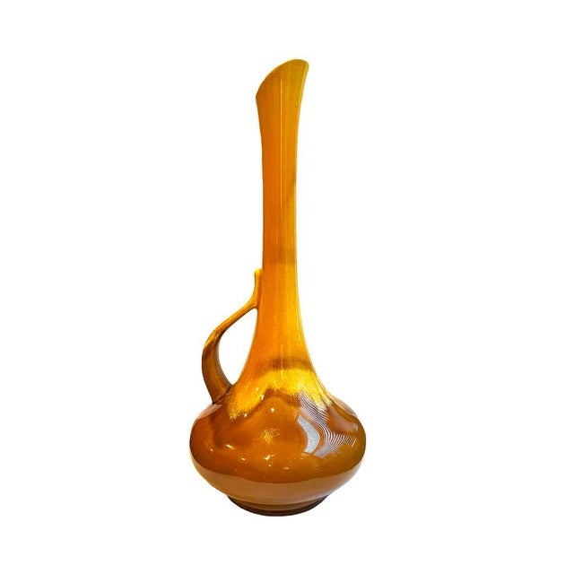 1960s Haeger Mid-Century Brown and Orange Drip Glaze Pottery Vase For Sale In Washington DC - Image 6 of 6