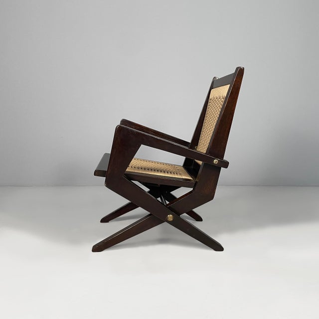 Mid-Century Modern Mid-Century Modern Italian Wood and Straw Armchairs, 1940s, Set of 2 For Sale - Image 3 of 18
