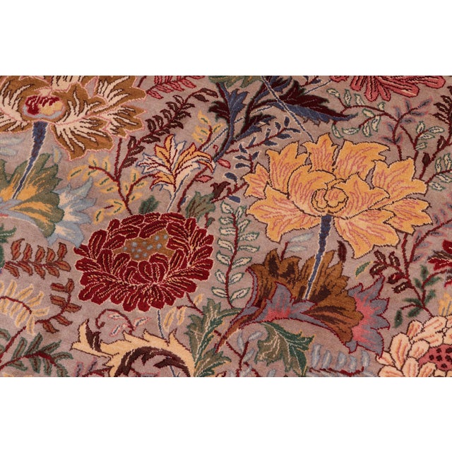 1990's Floral Pak-Persian Gray/Gray Wool Rug - 9'0'' X 12'7'' For Sale - Image 4 of 9