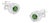 .925 Sterling Silver 1/4 Cttw Round Brilliant-Cut Green Diamond Miracle-Set Stud Earrings, A Pair For Sale