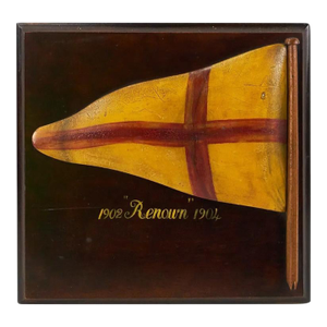 1902 "Renown" 1904 Burgee Flag Plaque Provenance: The Susie Hilfiger Collection