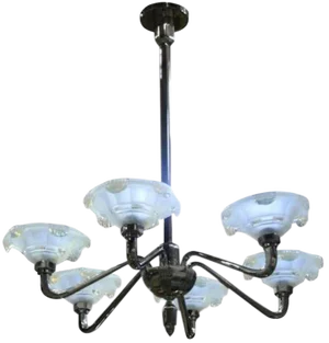 French Art Deco Opalescent Icicles Chandelier