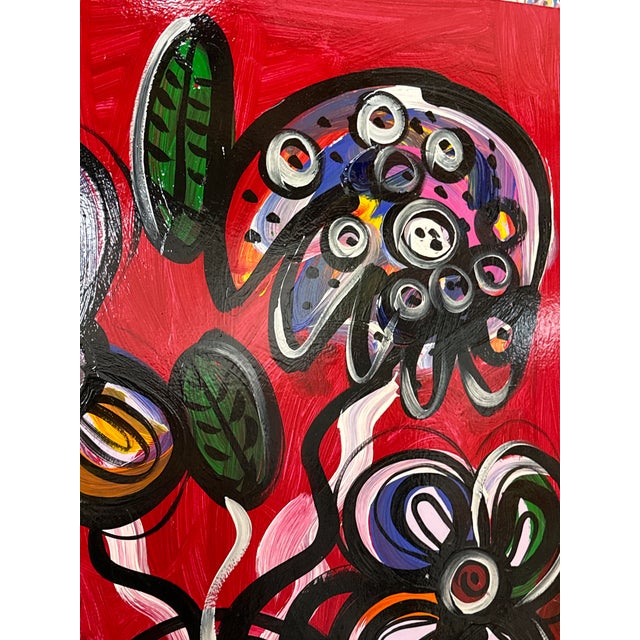 1970s 1970s Peter Keil Large Scale Flowers Painting For Sale - Image 5 of 6