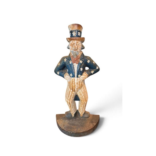 Original 1940's Large Cast Iron Uncle Sam Doorstop Patriotic Americana Door Stop Straight from an estate sale in Kentucky...