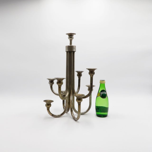 1960s Silver Plated Bauhaus Style Candlestick For Sale - Image 12 of 18