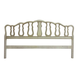 Vintage French Provincial Carved King Size Headboard For Sale