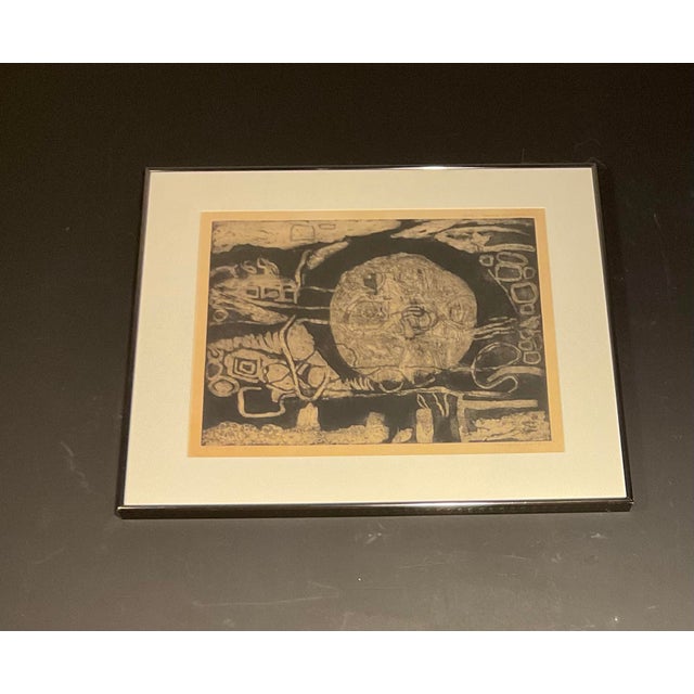 1965 Primeval by Memphis Wood Artwork Etching Lithograph Signed and Numbered 8/25 For Sale - Image 4 of 12